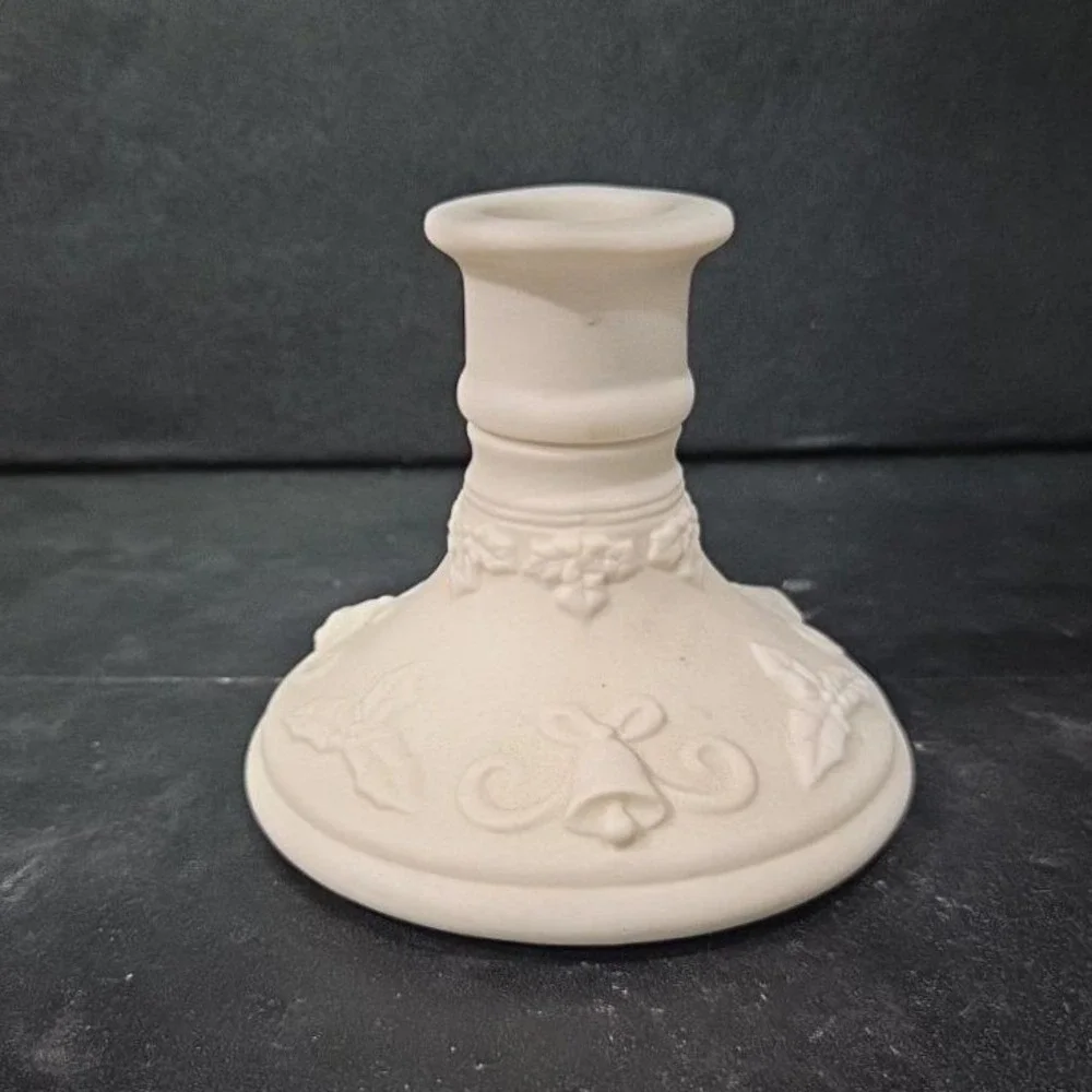 PartyLite Winterset Tealight Taper Holder, Vtg Bell & Holly Accents, Bottom Only